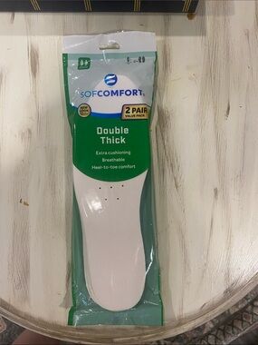 Men’s Double Thick White Insoles - 2 Pair Value Pack